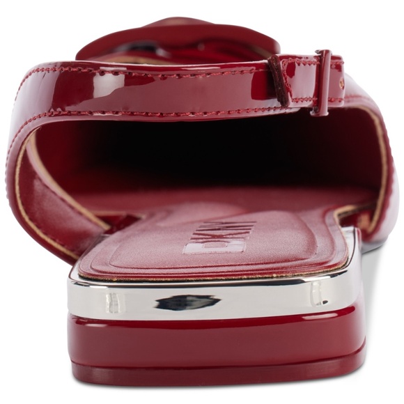 DKNY Clemma Buckle Slingback Flats Size 9.5 Ruby Red - Picture 3 of 8
